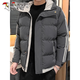 Woodpecker cotton jacket for men 2025 autumn and winter new trendy jacket for men young cotton jacket for men thickened hooded feather casual down jacket for men 10688/9789 black L