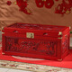 Imamori Ichimu camphor wood box full camphor wood wedding dowry bride solid wood dowry calligraphy and painting wedding storage wooden box retro with lock Dragon and Phoenix wedding bag rounded corners 40*30*24 (only copper lock
