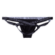 Sexy male sexy thong GAY new hollow back cross strap four thong pants trendy comfortable simple t-pants black M