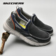 斯凯奇（Skechers）男鞋商务休闲鞋舒适一脚蹬轻便舒适时尚春季款复古帆布鞋