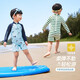Mi Fang sun protection and cool feeling quick-drying boys' swimsuit one-piece children's two-piece baby swimsuit children's long-sleeved new style swimming dark blue JSB42913 130 cm