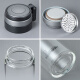 Sino Glass Cup Einschichtiger verdickter Herrenwasserbecher Wärme-resistenter transparenter Tee Tasse Frauen große Kapazität Tasse 695 ml schwarze Seilbecherabdeckung Glas 60 60