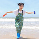 Chuangjingyi chooses to catch the sea rain children children play underwater water pants kindergarten children half body waterproof one-piece clothes for men and women to catch the sea rain children sky blue overalls zipper pocket 40 24 shoe inner length 15 cm