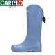 卡帝乐鳄鱼（CARTELO）日系女士雨靴夏季雨鞋女款赶海水鞋高筒防水防滑时尚外穿胶鞋软底 689黑色 建议拍大一码 38