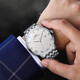 Lobinni Watch Herren Mechanical Watch Herren Uhr Vollautomatisch importierte Bewegung Ultradünn wasserdichte Schweizer Stil Top Ten Marken Herren Uhr 12033-Ghost in der Schale White Stahlgürtel Leder-Gurt Gravur