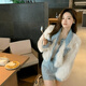 Madian 2025 New Denim Splicing Furry Autumn and Winter Imitation Fur Women's Cotton Thickened Small High Waist Fashion Short Jacket White M Recommended 80-100Jin Jin is equal to 0.5 kg
