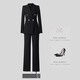 Business suit suit for women 2025 new high-end workplace interview formal wear women's suit jacket work clothes black jacket + micro-flared pants L