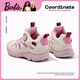 Barbie Kinderschuhe im Frühling und Herbst Single Children's Sneakers Mädchen Knopfknopf Wanderschuhe DA6227 Beige/Pulver Größe 33