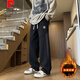 Pierre Cardin (Pierre Cardin) neuer Frühlings- und Herbststil für Junior- und Senior High School-Schüler für Jungen im Frühling und Herbst für Teenager sowie Velvet Dicked große Kinder gerade Sport und lässige Langhosen JR753 Schwarz (Modell) plus Samt M (ca. 80-100 Jin [Jin gleich 0,5 kg] können getragen werden)