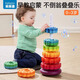 Leleyu (Leleyu) Educación de la primera infancia Juguetes para niños Rainbow Rolling and Robe 1-3 años Baby Puzzle Boy and Girl Birthday Gift