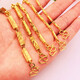 Fat Donglai's same Vietnamese sand gold necklace for men and women, 24k gold-plated gold hexagonal bamboo necklace, euro coin hard, 2.5 mm thick