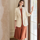 Roeyshouse Loi Color de caramelo de alta gama Vestido plisado para otoño nuevo elegante satén cintura que abraza la falda del dobladillo 10971 Color de caramelo L