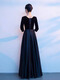 Yingwen Choir Performance Clothing Female Long Skirt Host Annual Meeting Costume Banquet High-End Atmosphere Conductor Evening Dress Black L Recommended 100-110 Jin Jin equals 0.5 kg