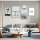 
Mohu (mohu) living room decoration painting sofa background wall mural modern simple landscape landscape painting TV wall high-end new style hanging painting landscape painting 15938 (including wall clock) tempered crystal porcelain large combination - black frame