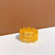 Jin Chi 5G Crown Gold Ring 999 Pure Gold Palace Style Fixed Mouth Filigree Ring Princess Lace Hollow Ring Index Finger Ring No. 15 Gold Approximately 4.9g-5g