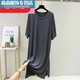 Mielanat 2023 Champe de nuit Mengown Men's Nightgown Ice Silk Summer FOLD LOBE plus taille mince vert foncé xl 140-180jin [Jin est égal à 0,5 kg]