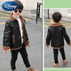 Disney (Disney) Boys Leather Clothing Autumn and Winter 2024 New Handsome Plush Jacket to Keep Cold and Warm Autumn and Winter 7 Jacket 8 Western Style Black Leather Jacket 130