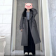 Garnuo Grey Windbreaker Jacke für Frauen mitten in der Länge 2025 Frühjahr und Herbst Neuer koreanischer kleiner Mann High-End British Style Coat Grau L [131-150jin [Jin gleich 0,5 kg]]]