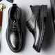 CARTELO men's leather shoes cowhide business casual leather shoes men's British thick-soled men's wedding shoes work shoes 9788 black 39