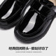 Yierkan children's shoes, boys' leather shoes, children's black spring and autumn glossy middle and large children's campus casual performance shoes black 34