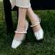 
Best 24 autumn French Mary Jane Xie thick heel women's singles shoes A1619CQ4 silver 37