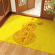 Golden entrance door floor mat Feng Shui entrance door entrance door door household anti-slip dirty and dirty shoe-resisting foot mat can be customized carpet Jinbao-Golden-12163 1 piece 50*80CM refreshing and hairless blanket surface