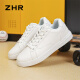 ZHR white shoes for women 2024 spring new student versatile shoes retro low-cut flat-soled sports and leisure sneakers for women white 38