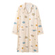Robe de confinement en coton pur liumanli pour les femmes au printemps et à l'automne enceintes avec un pyjama après l'accouchement, l'allaitement maternel du sein et la robe d'accueil à mi-long pendant la grossesse A11991 + DK1008 M