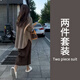 Hafduo plus size women's clothing for fat mm autumn and winter clothing, fashionable and age-reducing, slimming, belly-covering sweater, sweater and skirt suit for women Z102 coffee color sweater + coffee color skirt regular 2XL recommended 130-150 Jin Jin equals 0.5 kg