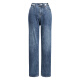 Yanyu fashionable temperament jeans for women 2024 new summer versatile pants high-waisted straight pants slimming wide-leg pants retro blue L/40