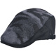 Kenmont hat men's winter peaked cap woolen British fashion trend warm autumn and winter classic retro beret black gray M adjustable (58.5c)