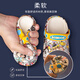 Babudou children's slippers boys and girls beach shoes baby sandals baby toddler hole shoes beige size 140