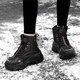 Yijiabao Schneestiefel für Frauen im Winter plus Samt warme Baumwollschuhe Marke Frauenschuhe Vielseitige Schuhe für Frauen 2025 neue Vater Schuhe erhöht 38 empfohlen, eine größere Größe zu nehmen