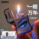 ZIPPO lighter official one-eye ten thousand years slim machine shell windproof kerosene gift set for men zp one eye ten thousand years-gift package set containing oil