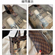 Sac à main de voyage Yunya pour les femmes avec un sac de maquillage de maquillage étanche léger lavage et sac de rangement Sac de natation de grande taille Plaid marron