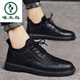 Woodpecker men's shoes autumn 2025 new British style business formal wear men's casual Wenzhou leather shoes black work trendy shoes black 40