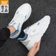 361 Men's Running Shoes Autumn and Winter Leather Water-Repellent Men's Shoes Shock Absorbing Warm Sports Shoes Soft Sole Comprehensive Training Shoes Skipping Rope Shoes Nebula-Feather White/Nostalgic Blue Leather Style 42