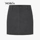 MO&Co. Shorts Spring Deconstructed Zipper Slit Skirt Two-Wear High Waist A-Line Crisp MBE1SOT001 Dark Floral Gray L /170