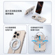 Mr. Blue Ghost [360 Rotating Pivot Shell] Applicable to Apple 16pro mobile phone case iPhone 16pro protective case transparent magnetic charging anti-fall bracket shell