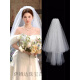 KLUCK Swarovski Hao] Veil Bridal Main Wedding Dress Marriage Certificate Proposal Engagement Super Fairy Feeling Puffy Headdress Shadow White Double-layer Cloud Peng Beading Approximately 80cm - More Fluffy 60cm-80cm