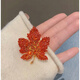 Bhiodha red maple leaf corsage brooch for women exquisite pin-like temperament suit high-end welcome accessories 5 red A22-308