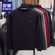 ROMON wool sweater men's round neck sweater men's long-sleeved autumn and winter middle-aged solid color casual velvet sweater bottoming shirt for men burgundy velvet thickened XL 135-150Jin Jin equals 0.5 kg