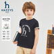 HAZZYS brand children's clothing boys' short-sleeved crew-neck shirt summer new style comfortable elastic casual simple short-sleeved crew-neck shirt original white 165cm