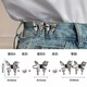 Yililuo's trousers waist tightening tool, jeans waist button, butterfly waist, small buttons, trouser head size adjustment, no seam buttons, silver butterfly + gun black butterfly, 2 pairs