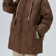 Ai Lai down jacket women's fake two-piece short hooded loose fashion warm baseball jacket honey tea brown 165