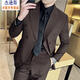 Jason's Double Breasted Suit Men's Suit High-end Banquet Business Professional Formal Wear British Style Handsome Slim Suit Jacket Brown (Single Suit) M (100-120Jin Jin is equal to 0.5kg)