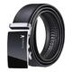 Playboy belt 2025 new belt men's automatic buckle middle-aged men's trouser belt high-end casual mirror black boy style 125cm