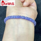 Chisha Tanzanite Bracelet Natural Plate Beads Women's Single Circle Fashion Small Fresh Simple Crystal Flat Beads Bracelet Jewelry 1#/2*4MM/Plate Beads/Single Circle