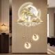 Drawing the modern light luxury entrance of the town, luminous decoration painting, three-dimensional corridor, corridor end LED wall light painting, new Chinese landscape painting, ZP3881 [Fulu Jinshan] Overall size: 80*132cm LED light painting (220V plug-in model + remote control) High-transparent acrylic + UV fine sculpture + three-dimensional physical metal lamp