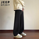 JEEP SPIRIT Jeep pants men's casual pants men's autumn and winter loose straight sportswear trousers black 2XL